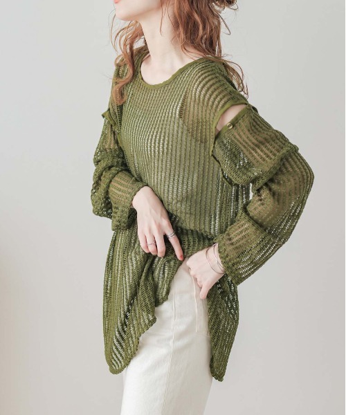 AMELY(エミリー)の「2wayメッシュプルオーバー(その他トップス・レディース・テラコッタ/ホワイト/カーキ/ブラック・フリー)」の15枚目の写真