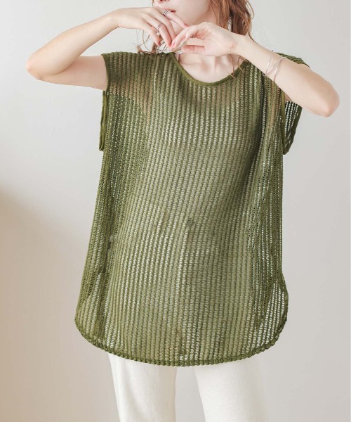 AMELY(エミリー)の「2wayメッシュプルオーバー(その他トップス・レディース・テラコッタ/ホワイト/カーキ/ブラック・フリー)」の14枚目の写真