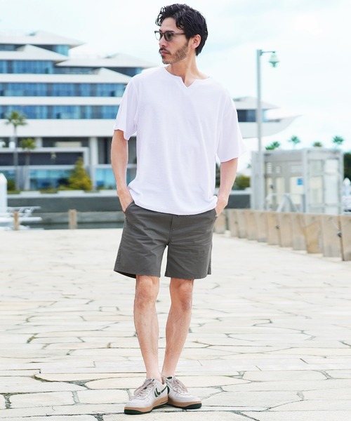 jiggys shop（ジギーズショップ）の「接触冷感 UVカット サマーパイル キーネック 半袖Tシャツ（Tシャツ/カットソー・メンズ・ホワイト/ブルー系その他/チャコール/ブラック/グレー系その他/ネイビー・SMALL/MEDIUM/LARGE/X-LARGE）」の12枚目の写真