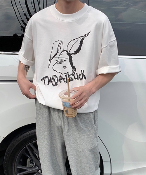 MGV(エムジーヴィー)の「ラビットイラストT(Tシャツ/カットソー・メンズ・ホワイト/ブラック・MEDIUM/LARGE/X-LARGE)」の8枚目の写真