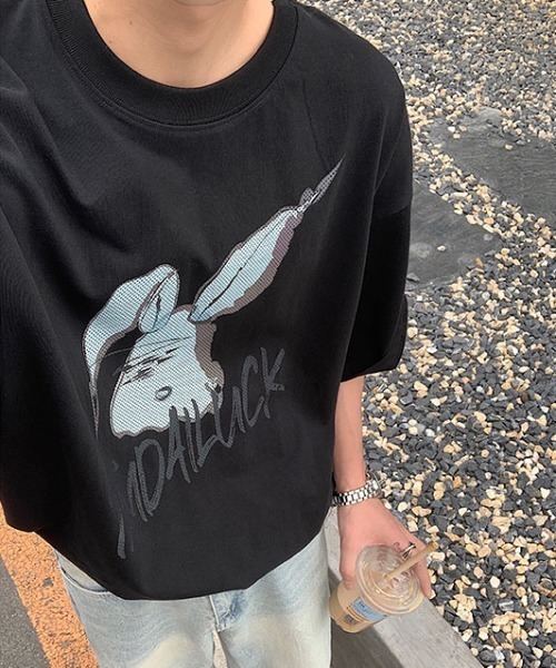 MGV(エムジーヴィー)の「ラビットイラストT(Tシャツ/カットソー・メンズ・ホワイト/ブラック・MEDIUM/LARGE/X-LARGE)」の6枚目の写真