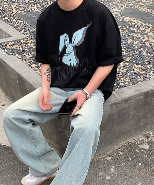 MGV(エムジーヴィー)の「ラビットイラストT(Tシャツ/カットソー・メンズ・ホワイト/ブラック・MEDIUM/LARGE/X-LARGE)」の7枚目の写真