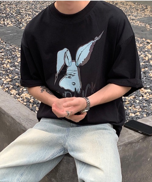 MGV(エムジーヴィー)の「ラビットイラストT(Tシャツ/カットソー・メンズ・ホワイト/ブラック・MEDIUM/LARGE/X-LARGE)」の3枚目の写真