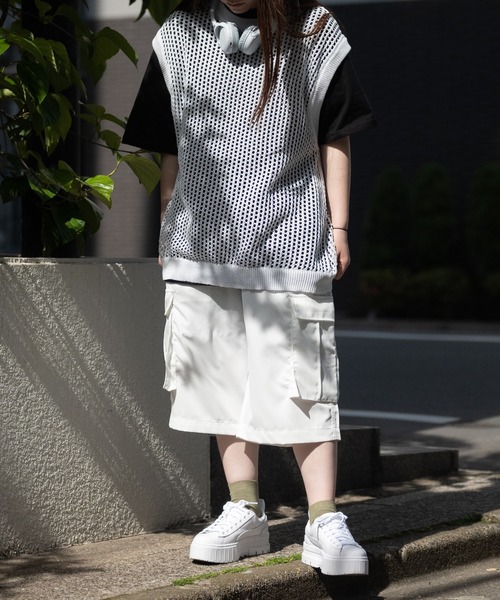 JOHN'S CLOSET(ジョンズクローゼット)の「【13】ナチュラルストレッチ ステッチングワイドカーゴショーツ(カーゴパンツ・メンズ・オリーブ/ブラック/オフホワイト・MEDIUM/LARGE)」の16枚目の写真