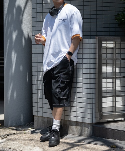 JOHN'S CLOSET(ジョンズクローゼット)の「【13】ナチュラルストレッチ ステッチングワイドカーゴショーツ(カーゴパンツ・メンズ・オリーブ/ブラック/オフホワイト・MEDIUM/LARGE)」の12枚目の写真