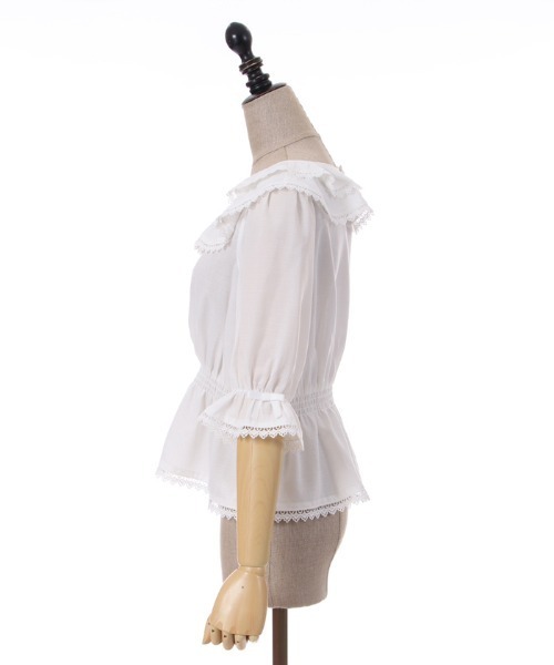 axes femme(アクシーズファム)の「フリル襟シャーリングブラウス(シャツ/ブラウス・レディース・ホワイト/サックスブルー/ワイン/ブラック・MEDIUM)」の17枚目の写真