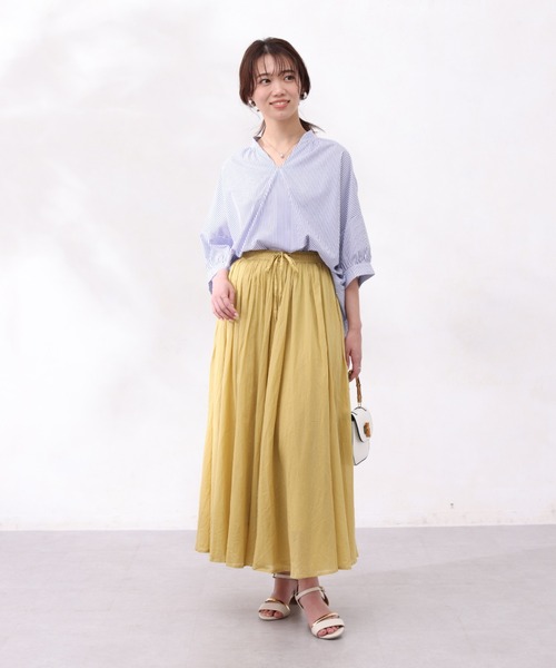 Chez toi（シェトワ）の「バックギャザースキッパーシャツ（シャツ/ブラウス・レディース・パープル/キャメル/オフホワイト/アイボリー・FREE）」の11枚目の写真