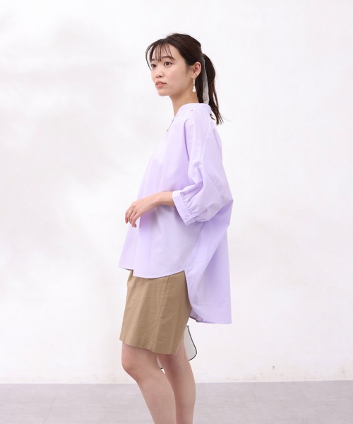 Chez toi（シェトワ）の「バックギャザースキッパーシャツ（シャツ/ブラウス・レディース・パープル/キャメル/オフホワイト/アイボリー・FREE）」の15枚目の写真