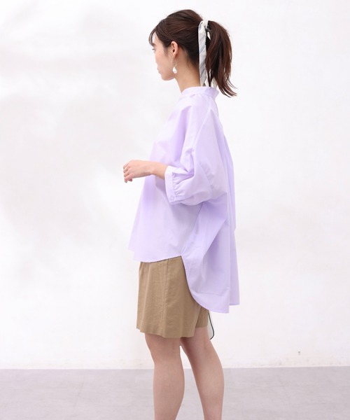 Chez toi（シェトワ）の「バックギャザースキッパーシャツ（シャツ/ブラウス・レディース・パープル/キャメル/オフホワイト/アイボリー・FREE）」の21枚目の写真