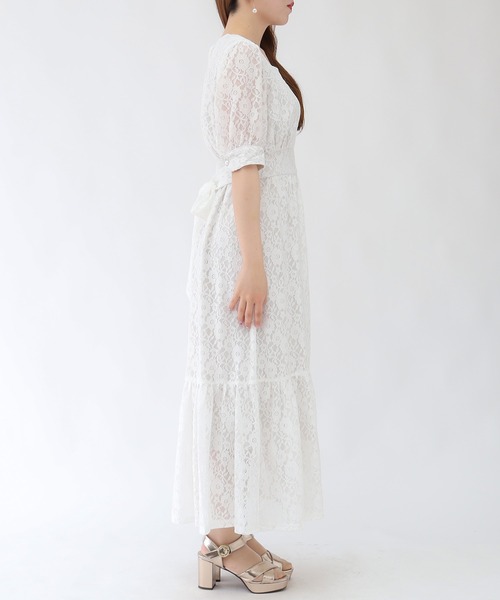 ASTORIA ODIER(アストリアオディール)の「スクエア総レースワンピース(ワンピース・レディース・アイボリー/ブラック・MEDIUM)」の16枚目の写真