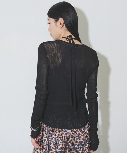 Solace（ソレイス）の「シアーレイヤードニット（Tシャツ/カットソー・レディース・ブラウン/カーキ/ブラック・FREE）」の10枚目の写真