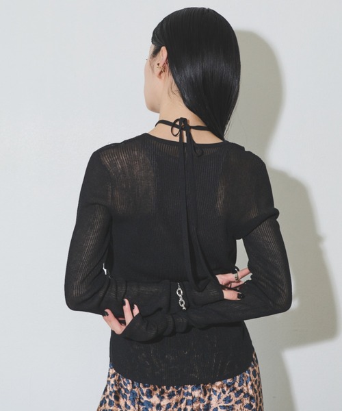 Solace（ソレイス）の「シアーレイヤードニット（Tシャツ/カットソー・レディース・ブラウン/カーキ/ブラック・FREE）」の11枚目の写真