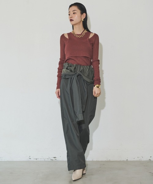 Solace（ソレイス）の「シアーレイヤードニット（Tシャツ/カットソー・レディース・ブラウン/カーキ/ブラック・FREE）」の22枚目の写真