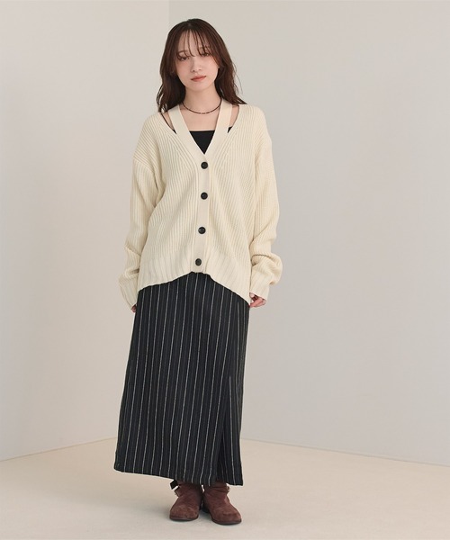 miette(ミエット)の「スリットVネックカーディガン(カーディガン/ボレロ・レディース・ブルー/アイボリー/グリーン/ピンク/ブラック・FREE)」の11枚目の写真
