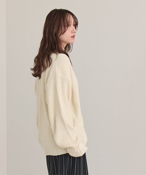 miette(ミエット)の「スリットVネックカーディガン(カーディガン/ボレロ・レディース・ブルー/アイボリー/グリーン/ピンク/ブラック・FREE)」の9枚目の写真