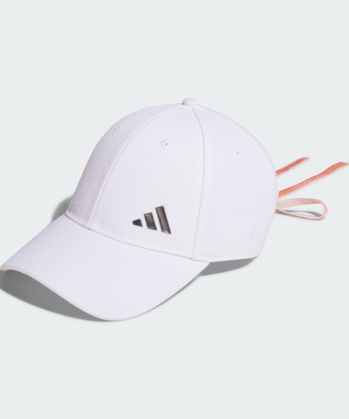 adidas(アディダス)の「メタルロゴ リボンキャップ【adidas Golf/アディダスゴルフ】(キャップ・レディース・ブラック/ピンク/ホワイト/ネイビー・SMALL)」の1枚目の写真