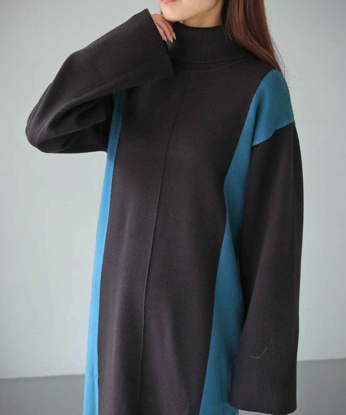 cheriella（シェリエラ）の「【cheriella】WEB限定サイド配色ワンピース（ワンピース・レディース・ダークブラウン/ブラック/ダークネイビー・M）」の17枚目の写真