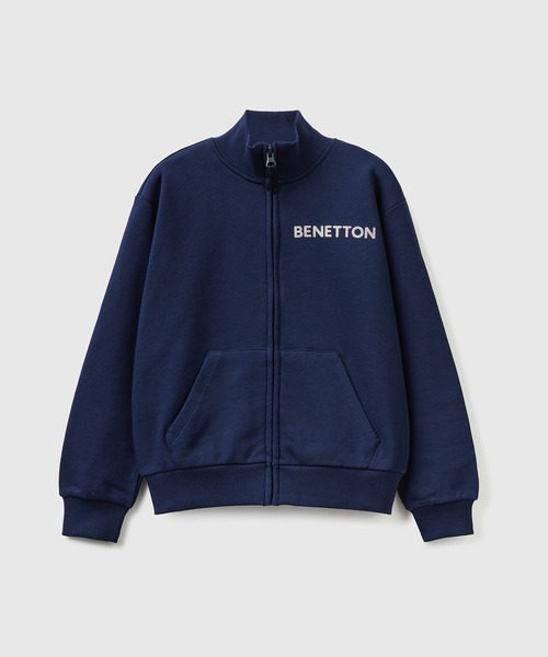 BENETTON (UNITED COLORS OF BENETTON)（ベネトンユナイテッドカラーズオブベネトン）の「キッズグリッタープリントジップアップトレーナーG（スウェット・キッズ・ピンク系その他/ライトパープル/グレー×ピンク/ネイビー・SMALL/LARGE/XX-LARGE/X-LARGE/MEDIUM）」の3枚目の写真