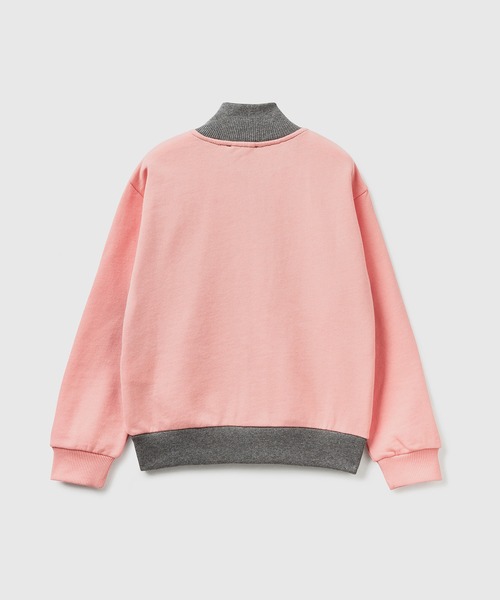 BENETTON (UNITED COLORS OF BENETTON)（ベネトンユナイテッドカラーズオブベネトン）の「キッズグリッタープリントジップアップトレーナーG（スウェット・キッズ・ピンク系その他/ライトパープル/グレー×ピンク/ネイビー・SMALL/LARGE/XX-LARGE/X-LARGE/MEDIUM）」の8枚目の写真