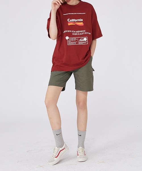 GENXDER(ノンジェンダー)の「【genxder】プリントゆったりTシャツ(Tシャツ/カットソー・メンズ・ベージュ/レッド・LARGE/X-LARGE/MEDIUM)」の4枚目の写真