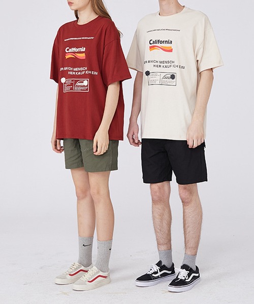 GENXDER(ノンジェンダー)の「【genxder】プリントゆったりTシャツ(Tシャツ/カットソー・メンズ・ベージュ/レッド・LARGE/X-LARGE/MEDIUM)」の8枚目の写真