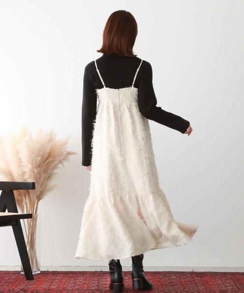 archives（アルシーヴ）の「シャギーＪＱマーメイドキャミワンピース（ワンピース・レディース・ブラック/アイボリー・MEDIUM）」の6枚目の写真