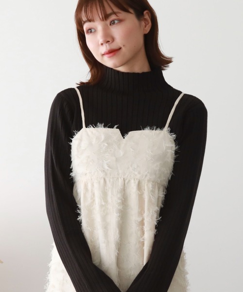 archives（アルシーヴ）の「シャギーＪＱマーメイドキャミワンピース（ワンピース・レディース・ブラック/アイボリー・MEDIUM）」の7枚目の写真