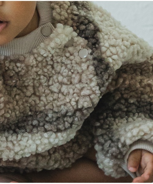 pairmanon（ペアマノン）の「【かぞくおそろい】【ベビー】シープボア ポケット ラグラン ロンパース（ロンパース・キッズ・アイボリー/オレンジ/ピンク系その他5/ベージュ系その他4/パープル/ピンク/ベージュ・80/70）」の8枚目の写真