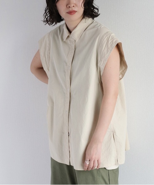 cepo（セポ）の「バックシャーリングフレンチシャツ（シャツ/ブラウス・レディース・オフホワイト/ブラウン/グリーン・M）」の5枚目の写真