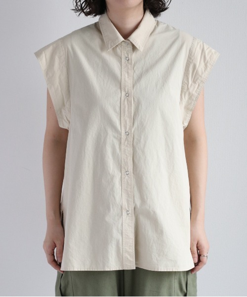 cepo（セポ）の「バックシャーリングフレンチシャツ（シャツ/ブラウス・レディース・オフホワイト/ブラウン/グリーン・M）」の14枚目の写真