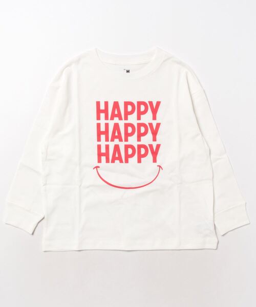 Smoothy(スムージー)の「Smoothy HAPPY Long sleeve Tee / スムージー ハッピーロングスリーブTシャツ(Tシャツ/カットソー・キッズ・ホワイト/ネイビー/ヘザーグレー・X-LARGE/LARGE/MEDIUM/SMALL)」の7枚目の写真