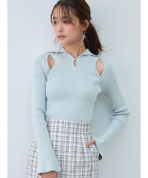 MERCURYDUO | メタル釦使いスリットニット(ニット/セーター)