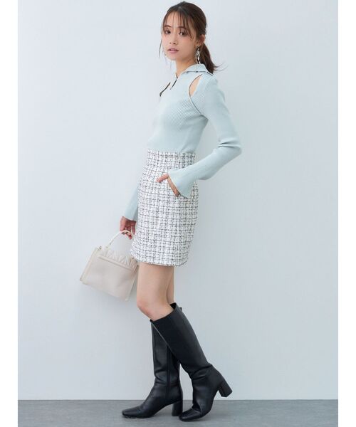 MERCURYDUO（マーキュリーデュオ）の「メタル釦使いスリットニット（ニット/セーター・レディース・ミント/ブラック/オフホワイト・FREE）」の15枚目の写真