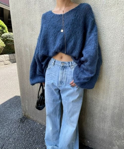 AIC.（エーアイシー）の「起毛加工メッシュ編みオーバーサイズ