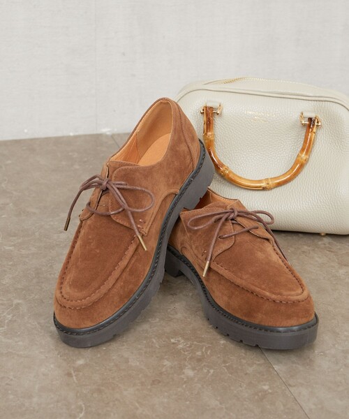 ブラウン スエード レースアップ モカシン ブラウン スエード レースアップ モカシン - 靴オンライン アウトレット