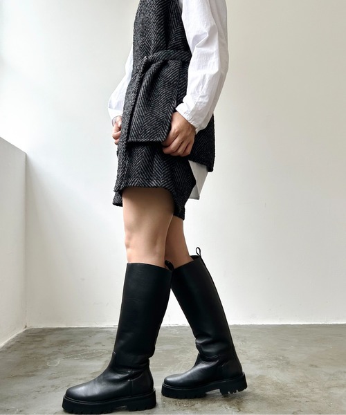 Meli rich（メリーリッチ）の「ヘリンボーンショートパンツ（その他パンツ・レディース・ブラック/グレー・MEDIUM）」の5枚目の写真