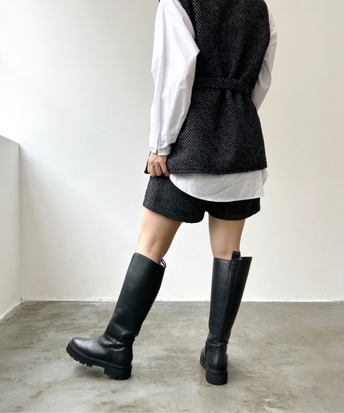 Meli rich（メリーリッチ）の「ヘリンボーンショートパンツ（その他パンツ・レディース・ブラック/グレー・MEDIUM）」の6枚目の写真