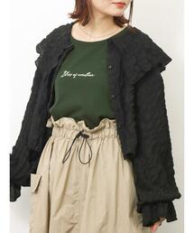 ehka sopo | シャーリングビッグ襟ブラウス(シャツ/ブラウス)