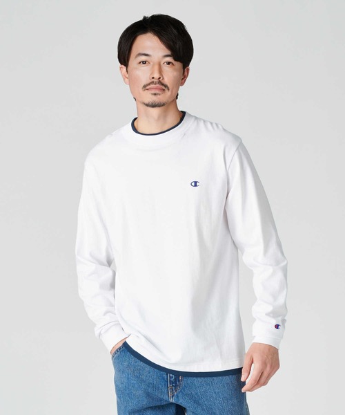 Champion(チャンピオン)の「【Champion】BIGレイヤードロンT(Tシャツ/カットソー・メンズ・ホワイト/ブラック・XL/L/M)」の3枚目の写真