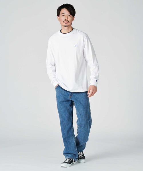 Champion(チャンピオン)の「【Champion】BIGレイヤードロンT(Tシャツ/カットソー・メンズ・ホワイト/ブラック・XL/L/M)」の4枚目の写真