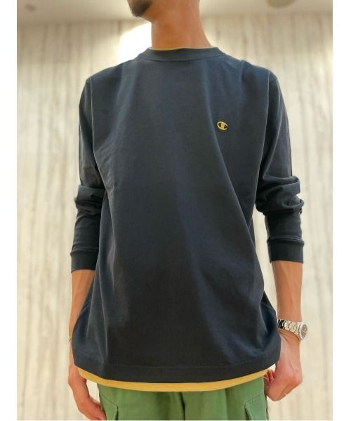 Champion(チャンピオン)の「【Champion】BIGレイヤードロンT(Tシャツ/カットソー・メンズ・ホワイト/ブラック・XL/L/M)」の12枚目の写真