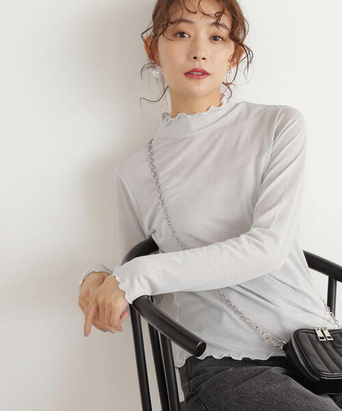 N.（N. Natural Beauty Basic）（エヌエヌナチュラルビューティーベーシック）の「◆ラメインナーカットソー（Tシャツ/カットソー・レディース・ライトグレー/ライトグリーン・MEDIUM）」の22枚目の写真