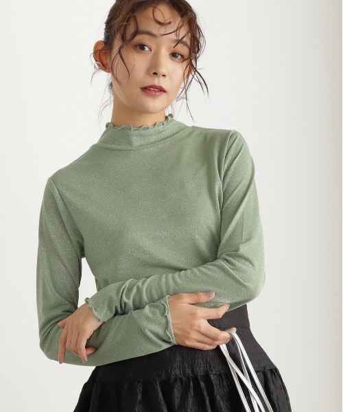 N.（N. Natural Beauty Basic）（エヌエヌナチュラルビューティーベーシック）の「◆ラメインナーカットソー（Tシャツ/カットソー・レディース・ライトグレー/ライトグリーン・MEDIUM）」の2枚目の写真