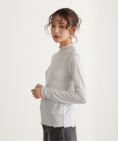 N.（N. Natural Beauty Basic）（エヌエヌナチュラルビューティーベーシック）の「◆ラメインナーカットソー（Tシャツ/カットソー・レディース・ライトグレー/ライトグリーン・MEDIUM）」の9枚目の写真