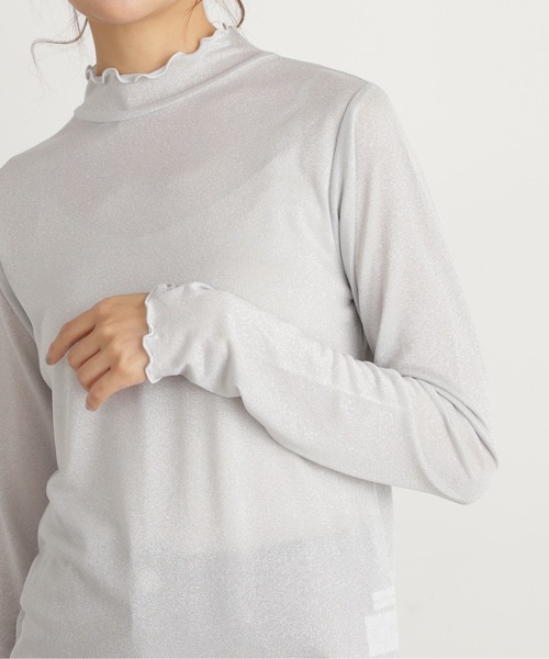 N.（N. Natural Beauty Basic）（エヌエヌナチュラルビューティーベーシック）の「◆ラメインナーカットソー（Tシャツ/カットソー・レディース・ライトグレー/ライトグリーン・MEDIUM）」の11枚目の写真