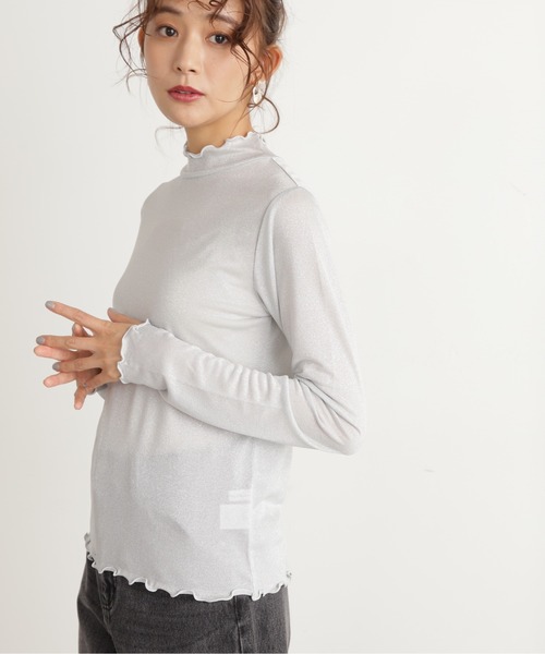 N.（N. Natural Beauty Basic）（エヌエヌナチュラルビューティーベーシック）の「◆ラメインナーカットソー（Tシャツ/カットソー・レディース・ライトグレー/ライトグリーン・MEDIUM）」の12枚目の写真