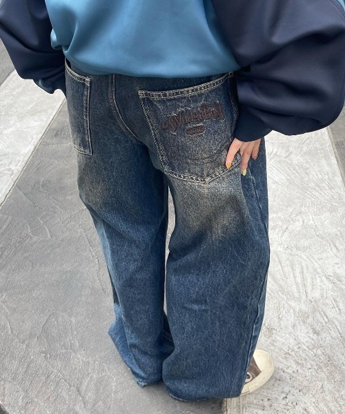WudgeBoy(ワッジボーイ)の「vintage washed straight denim(デニムパンツ・レディース・ブラック/インディゴブルー・MEDIUM/SMALL/LARGE)」の8枚目の写真