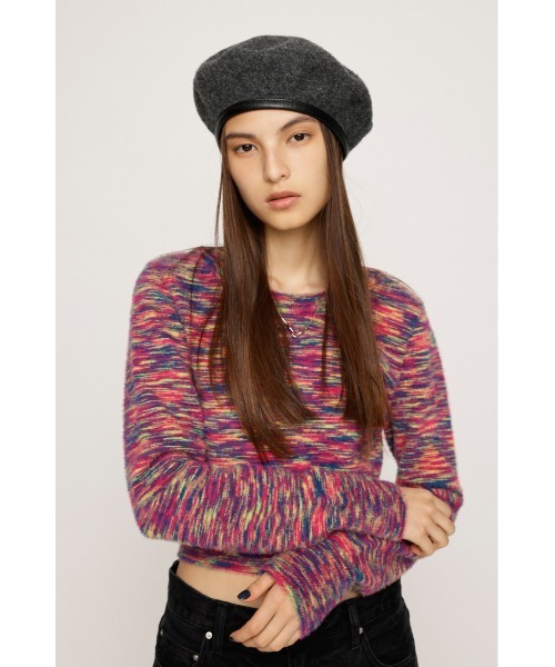 SLY（スライ）の「WOOL BERET ウール ベレー（ハンチング/ベレー帽・レディース・ブラック/杢グレー・FREE）」の2枚目の写真