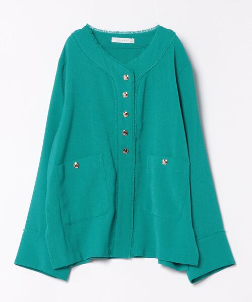 BARNYARDSTORM（バンヤードストーム）の「CIGNON / ツイードライクライトジャケット（その他アウター・レディース・グリーン/ブラック・FREE）」の2枚目の写真