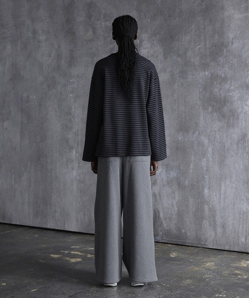 CALLNE(カルネ)の「【CALLNE】 Brushed lining Widestraight Sweatpants / 裏起毛ワイドストレートスウェットパンツ(スウェットパンツ・メンズ・ライトグレー/グレー/グレー系/ブラック/ブラック系・M/L/S)」の6枚目の写真